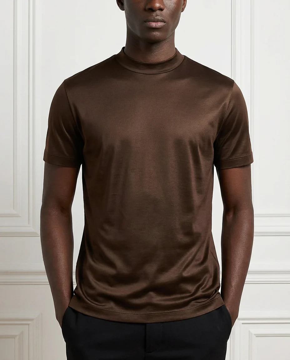 GLÄNSANDE RUNDHALSAD T-SHIRT