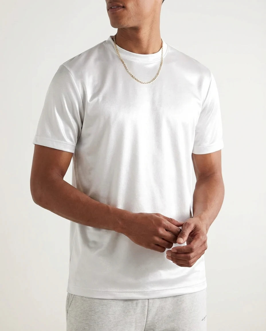 GLÄNSANDE RUNDHALSAD T-SHIRT